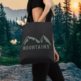 Green Mountains Black Tote Bag Tasche