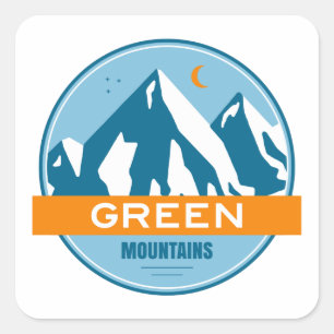 Green Mountains Vermont Quadratischer Aufkleber