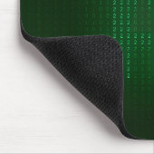 Green mousepad with a hidden message about AI. (Ecke)