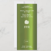 Green MP3 Music Player II Birthday Einladung (Rückseite)