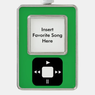 Green MP3 Player Ornament - Fügen Sie Ihre Liebli Rahmen-Ornament Silber