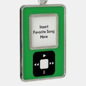 Green MP3 Player Ornament - Fügen Sie Ihre Lieblin Rahmen-Ornament Silber (Rechts)