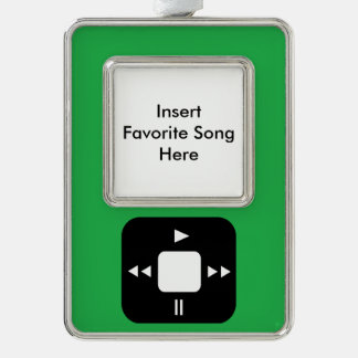Green MP3 Player Ornament - Fügen Sie Ihre Lieblin Rahmen-Ornament Silber
