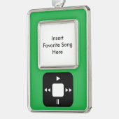 Green MP3 Player Ornament - Fügen Sie Ihre Lieblin Rahmen-Ornament Silber (Links)