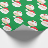 Green Mr. und Mrs. Santa Claus Weihnachten Geschenkpapier (Ecke)