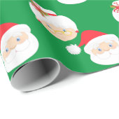 Green Mr. und Mrs. Santa Claus Weihnachten Geschenkpapier (Rolleneckpunkt)