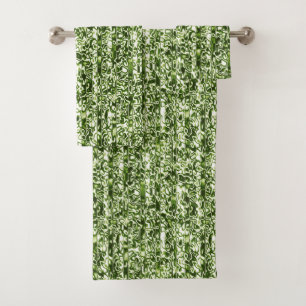 Green Multi Colour Cheetah Print Handtuch Set