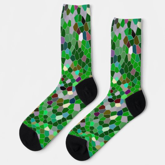 GREEN Multicolored Garden Pattern Socken (Linkes Detail)