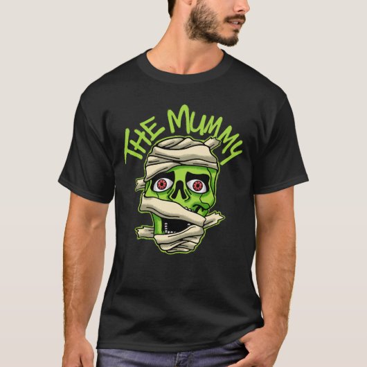 Green Mummy Skull streetwear T-Shirt (Vorderseite)