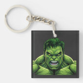 Green Muscular Creature Keychain Schlüsselanhänger (Vorderseite)