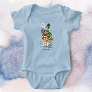 Green Mushroom Dragon Fantasy Blume Baby Strampler