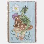 Green Mushroom Dragon Fantasy Blume Decke (Vorderseite Vertikal)