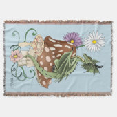 Green Mushroom Dragon Fantasy Blume Decke (Vorderseite)