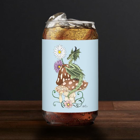 Green Mushroom Dragon Fantasy Blume Dosenglas