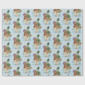 Green Mushroom Dragon Fantasy Blume Geschenkpapier (Flach)