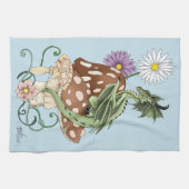 Green Mushroom Dragon Fantasy Blume Geschirrtuch (Horizontal)