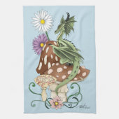 Green Mushroom Dragon Fantasy Blume Geschirrtuch (Vertikal)
