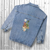 Green Mushroom Dragon Fantasy Blume Jeansjacke