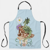 Green Mushroom Dragon Fantasy Blume Schürze (Vorderseite)