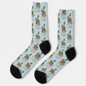 Green Mushroom Dragon Fantasy Blume Socken (Linkes Detail)