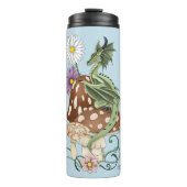 Green Mushroom Dragon Fantasy Blume Thermosbecher (Vorderseite)
