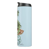 Green Mushroom Dragon Fantasy Blume Thermosbecher (Nach rechts gedreht)
