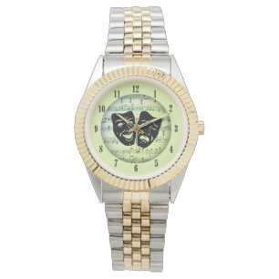 Green Music and Theatermasken Armbanduhr