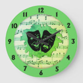 Green Music and Theatermasken Große Wanduhr (Vorderseite)