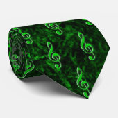 Green Musiknote Symbol Neck Tie Krawatte (Gerollt)
