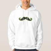 Green Mustache, Curl Mustache, Mustache, Stache Hoodie (Vorderseite)