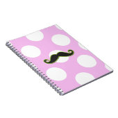 Green Mustache, Curl Mustache, Stache, Polka Dots Notizblock (Rechte Seite)