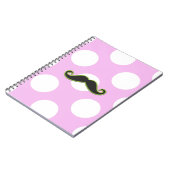 Green Mustache, Curl Mustache, Stache, Polka Dots Notizblock (Linke Seite)