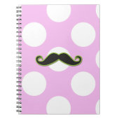 Green Mustache, Curl Mustache, Stache, Polka Dots Notizblock (Vorderseite)