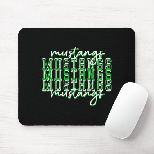 Green Mustang Pride School Srit Game Day Mustangs  Mousepad (Mit Mouse)