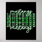 Green Mustang Pride School Srit Game Day Mustangs  Poster (Vorne)