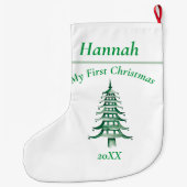 Green My First Christmas Pagoda Großer Weihnachtsstrumpf (Rückseite)