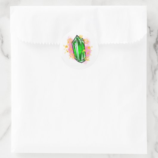 Green mystical radiant gemstone sticker (Tasche)