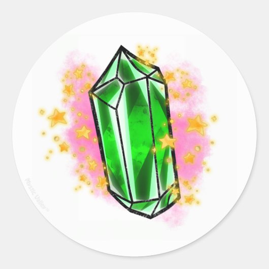 Green mystical radiant gemstone sticker (Vorderseite)
