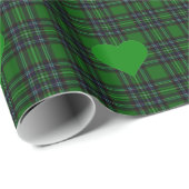 Green N' Black tartan Kariert - Grüner Herzinfarkt Geschenkpapier (Rolleneckpunkt)