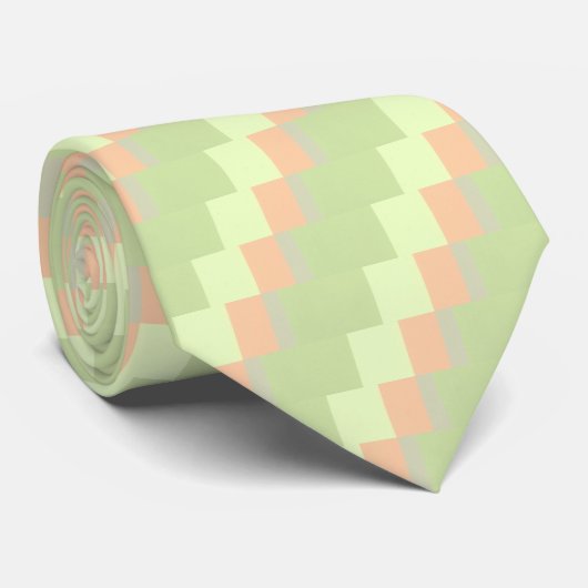 Green n Peach Krawatte (Gerollt)
