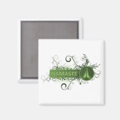 Green Namaste English Magnet (Vorderseite/Rückseite)
