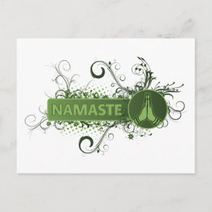 Green Namaste English Postkarte