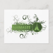 Green Namaste English Postkarte (Vorderseite)
