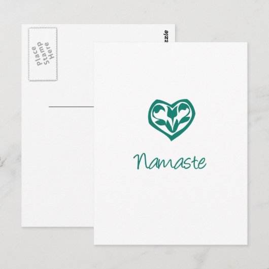 Green Namaste Postkarte (Vorne/Hinten)