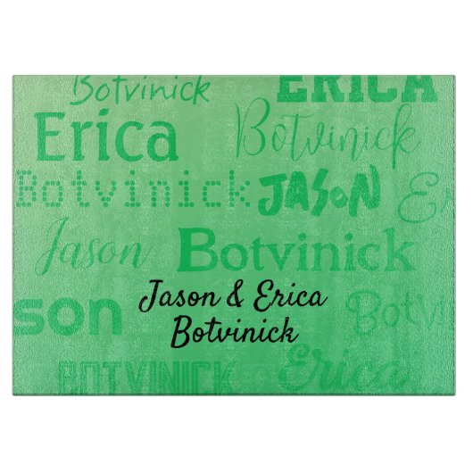 Green Name Challah Board Schneidebrett (Vorderseite)