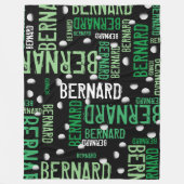 Green Names und Golf Balls überall in Black Fleecedecke (Vorderseite)