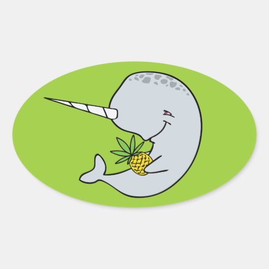 Green Narwhal Stickers (Vorderseite)