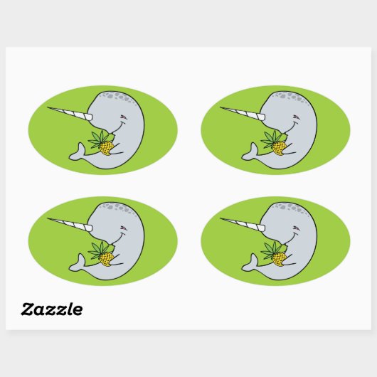 Green Narwhal Stickers (Blatt)