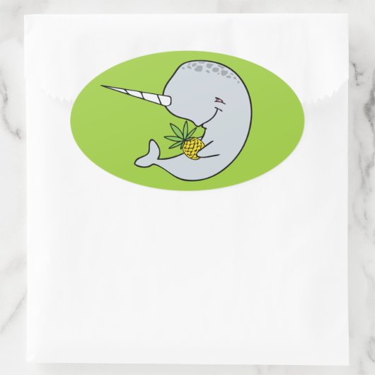 Green Narwhal Stickers (Tasche)