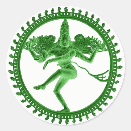 Green Nataraja Runder Aufkleber (Vorderseite)